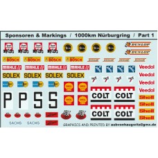 General Sponsor and Marking Decals - 1000km Nurburgring Part 1