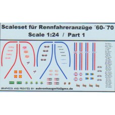 Driver Racing Suit Decals - Le Mans 1960 - 1970