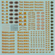 Waterslide Decal Sheet  Highland Railway 'OO' scale