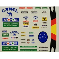 1:20th scale Michael Schumacher helmet and race suit decals, Team: Benetton 1991 - 1992