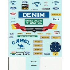 1:20th scale Michael Schumacher helmet and race suit decals, Team: Benetton 1993