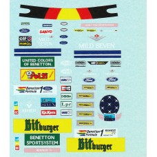 1:20th scale Michael Schumacher helmet and race suit decals, Team: Benetton 1994 - 1995