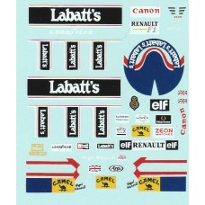 1:20th scale Nigel Mansell helmet and race suit decals  - Williams