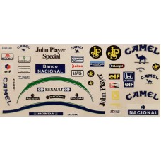 1:12th scale Aryton Senna helmet and race suit decals Team Lotus