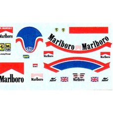 1:20th scale Nigel Mansell helmet and race suit decal Ferrari