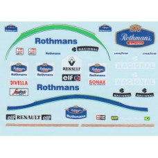  1:20th scale Ayrton Senna helmet and race suit decal - Williams