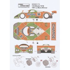 Mazda 787B 1:24th scale decals Winner Le Mans 1991