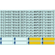 Waterslide decal number plates and letters 1:24th scale