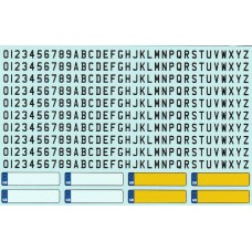 Waterslide decal number plates and letters 1:24th scale