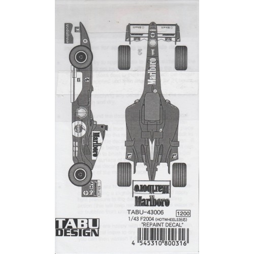 Tabu Design Ferrari F2004 Decal Set 143rd scale