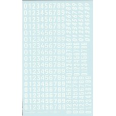 Race Number decals - 1:43rd/1:32nd scale - White