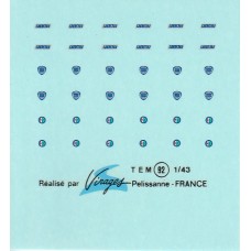 Italian Car Badges Decal Sheet including Fiat, Lancia and Alfa Romeo